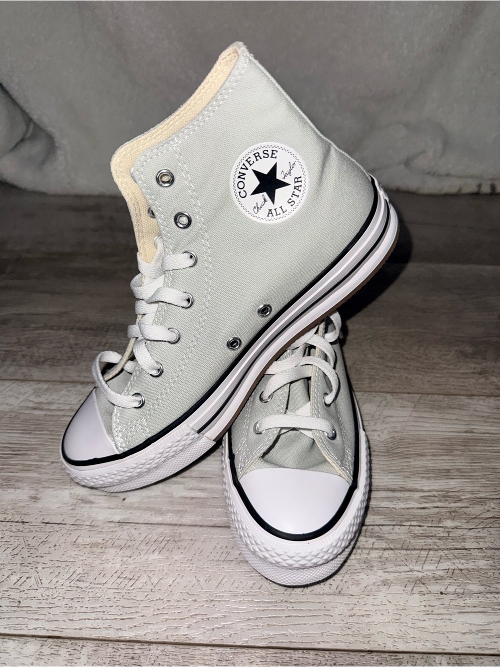 Converse Chuck Taylor EVA Lift Platform High Tops Youth 5 Rainwashed Grey New